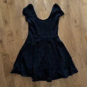 black lace a-line dress